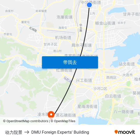 动力院景 to DMU Foreign Experts' Building map