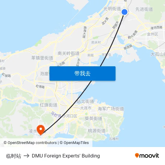 临时站 to DMU Foreign Experts' Building map