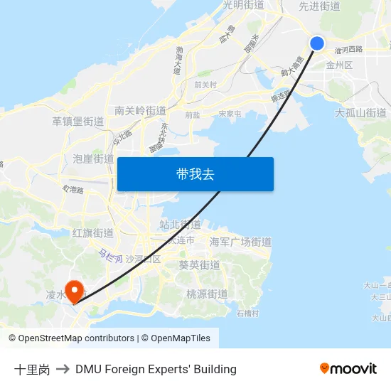 十里岗 to DMU Foreign Experts' Building map