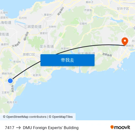 7417 to DMU Foreign Experts' Building map