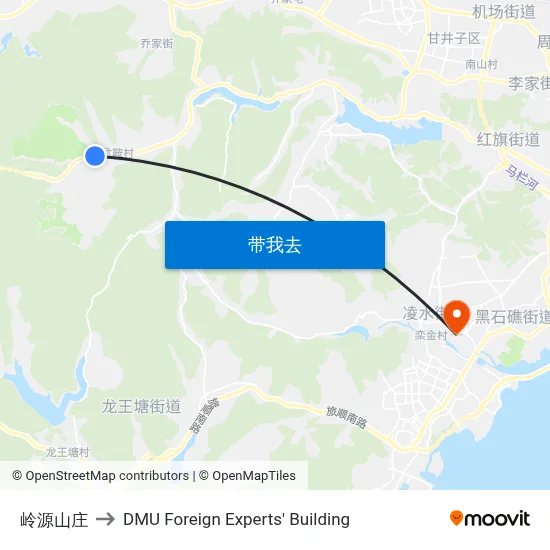 岭源山庄 to DMU Foreign Experts' Building map