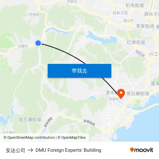 安达公司 to DMU Foreign Experts' Building map