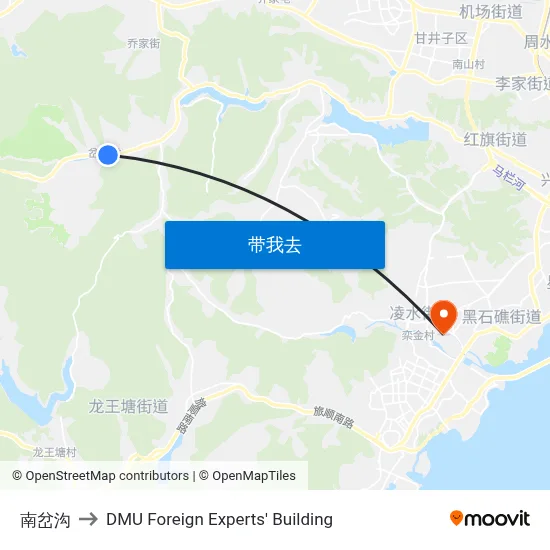 南岔沟 to DMU Foreign Experts' Building map