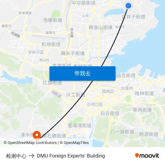 检测中心 to DMU Foreign Experts' Building map