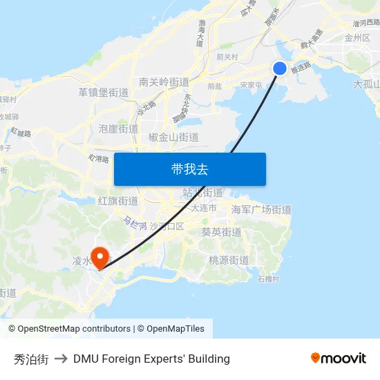 秀泊街 to DMU Foreign Experts' Building map