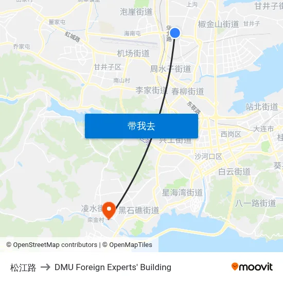 松江路 to DMU Foreign Experts' Building map