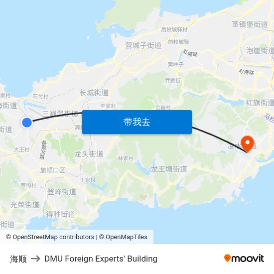 海顺 to DMU Foreign Experts' Building map