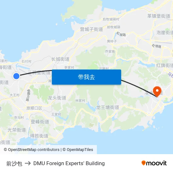 前沙包 to DMU Foreign Experts' Building map