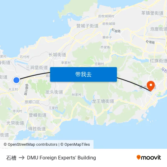 石槽 to DMU Foreign Experts' Building map
