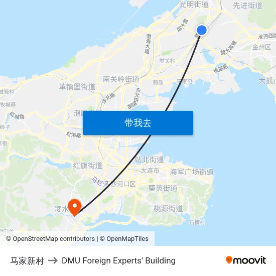马家新村 to DMU Foreign Experts' Building map