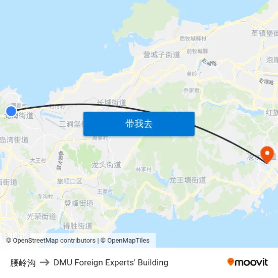 腰岭沟 to DMU Foreign Experts' Building map