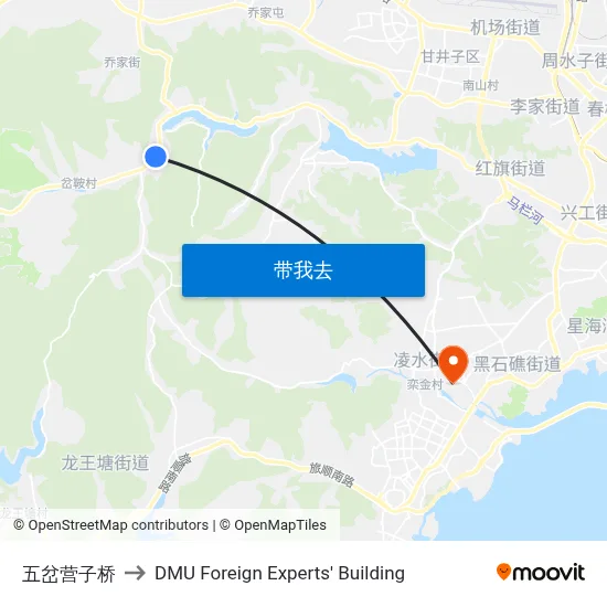 五岔营子桥 to DMU Foreign Experts' Building map