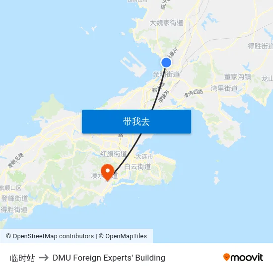 临时站 to DMU Foreign Experts' Building map