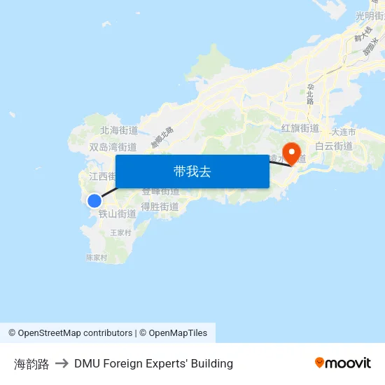 海韵路 to DMU Foreign Experts' Building map