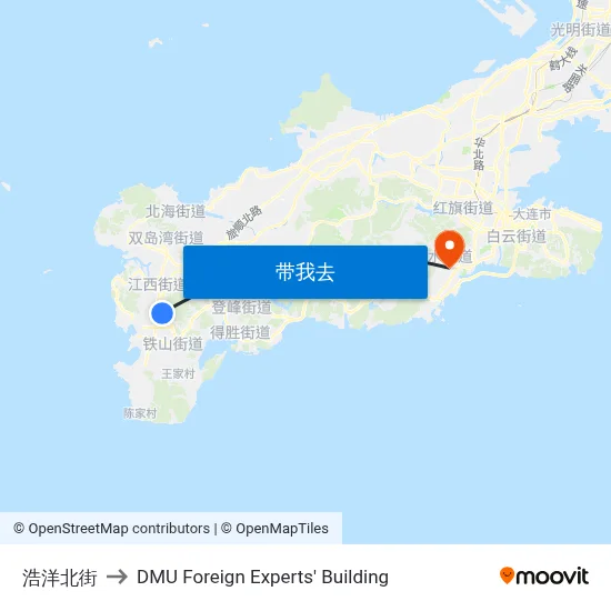 浩洋北街 to DMU Foreign Experts' Building map