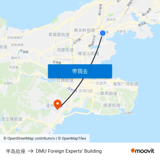 半岛欣座 to DMU Foreign Experts' Building map