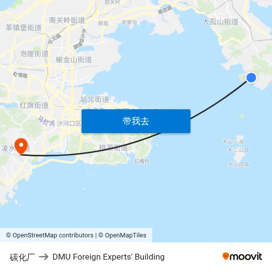 碳化厂 to DMU Foreign Experts' Building map