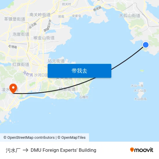 污水厂 to DMU Foreign Experts' Building map