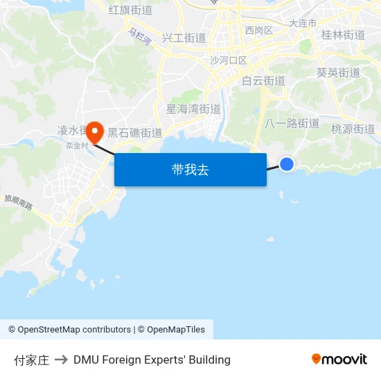 付家庄 to DMU Foreign Experts' Building map