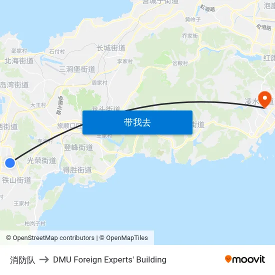 消防队 to DMU Foreign Experts' Building map