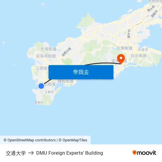 交通大学 to DMU Foreign Experts' Building map