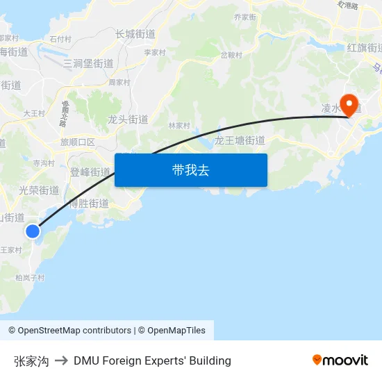 张家沟 to DMU Foreign Experts' Building map