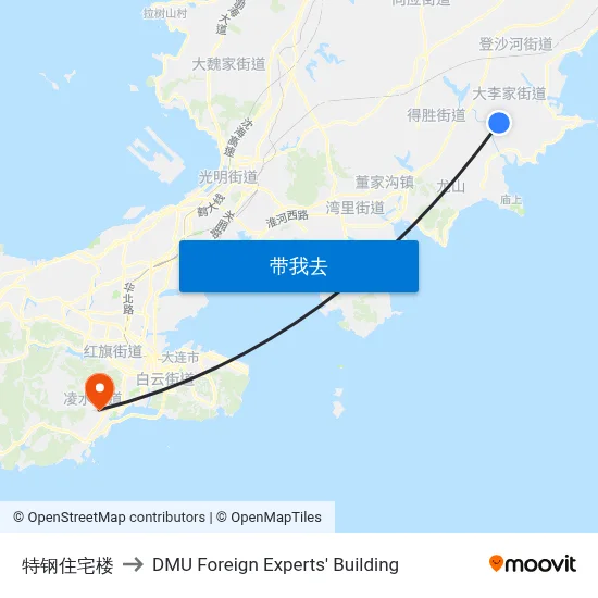 特钢住宅楼 to DMU Foreign Experts' Building map