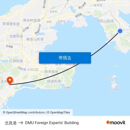 北良港 to DMU Foreign Experts' Building map