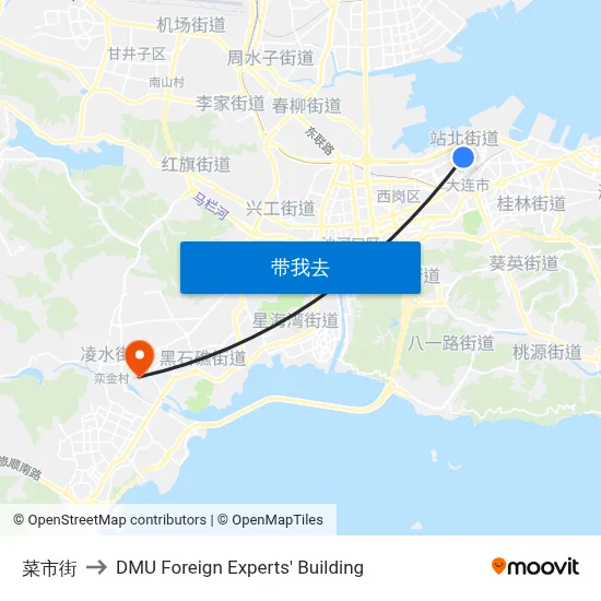 菜市街 to DMU Foreign Experts' Building map