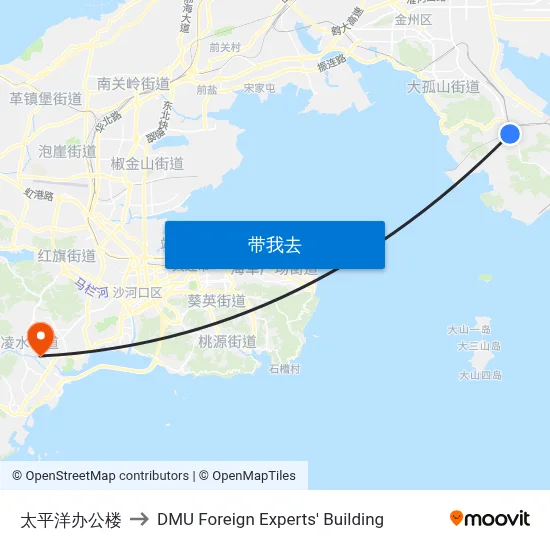 太平洋办公楼 to DMU Foreign Experts' Building map