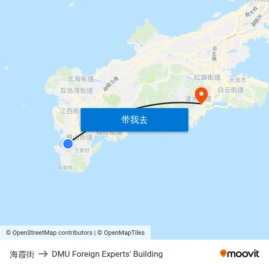 海霞街 to DMU Foreign Experts' Building map