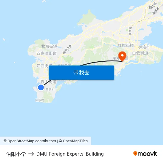 伯阳小学 to DMU Foreign Experts' Building map