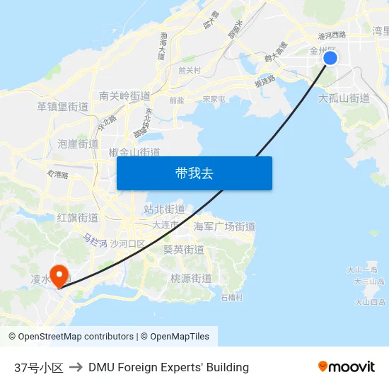 37号小区 to DMU Foreign Experts' Building map
