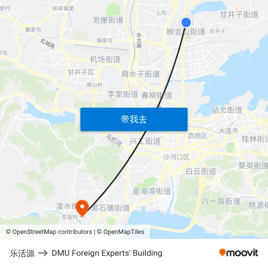 乐活源 to DMU Foreign Experts' Building map