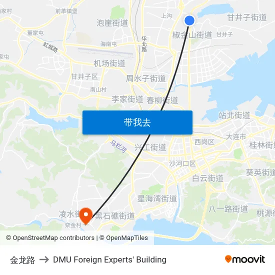 金龙路 to DMU Foreign Experts' Building map