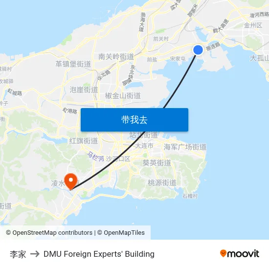 李家 to DMU Foreign Experts' Building map