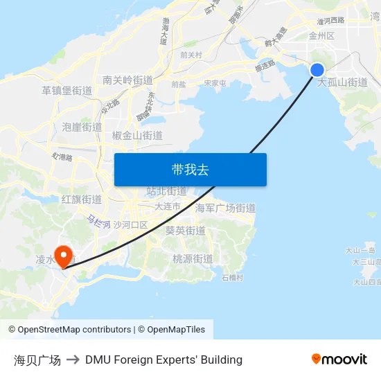 海贝广场 to DMU Foreign Experts' Building map