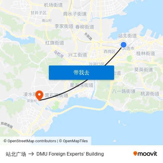 站北广场 to DMU Foreign Experts' Building map
