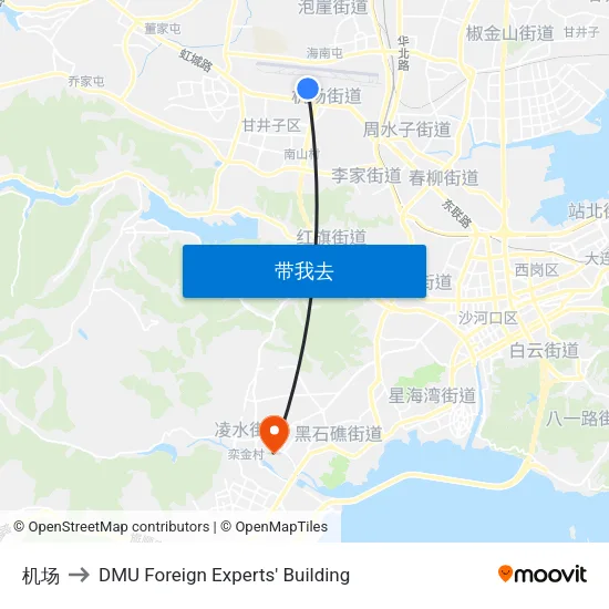 机场 to DMU Foreign Experts' Building map
