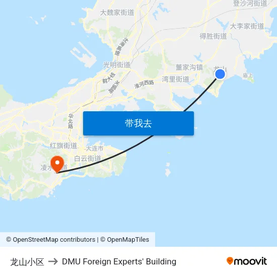 龙山小区 to DMU Foreign Experts' Building map