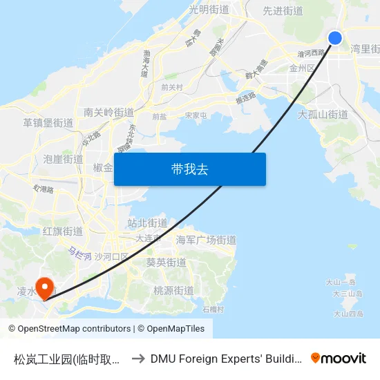 松岚工业园(临时取消) to DMU Foreign Experts' Building map