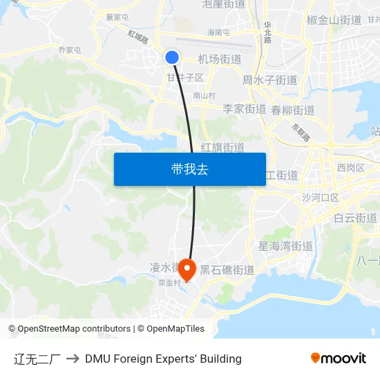 辽无二厂 to DMU Foreign Experts' Building map