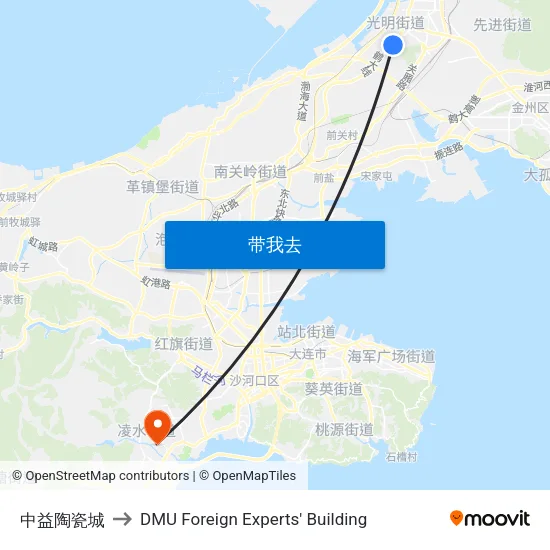 中益陶瓷城 to DMU Foreign Experts' Building map