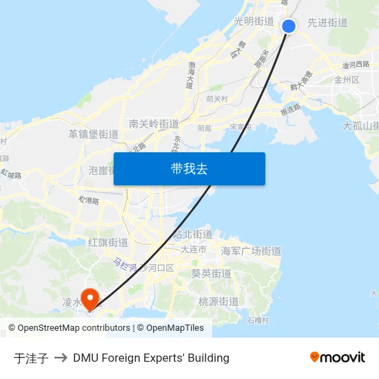 于洼子 to DMU Foreign Experts' Building map