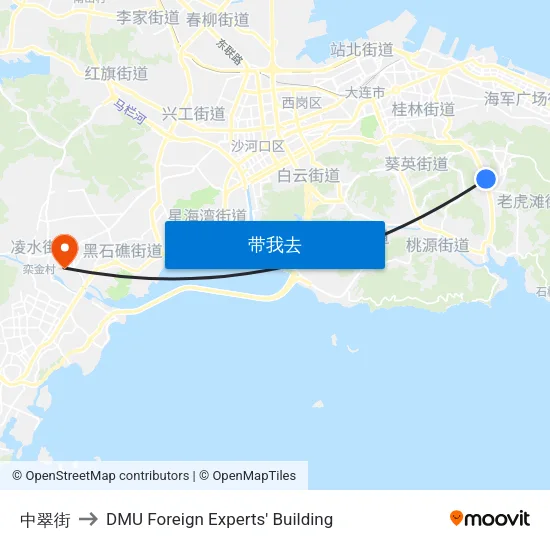 中翠街 to DMU Foreign Experts' Building map