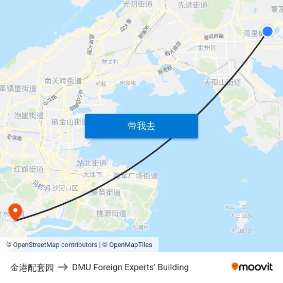 金港配套园 to DMU Foreign Experts' Building map