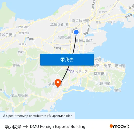 动力院景 to DMU Foreign Experts' Building map