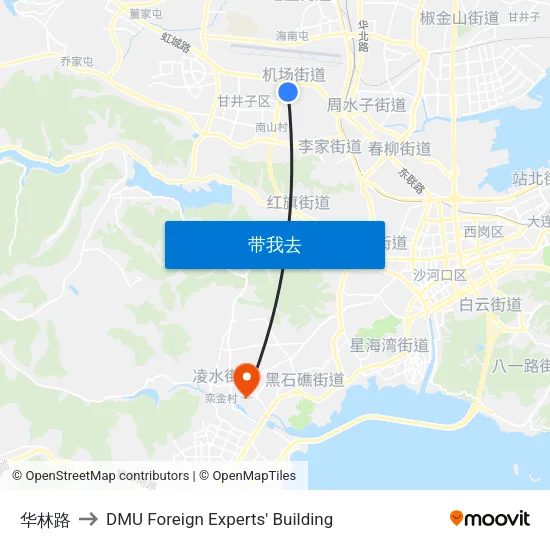华林路 to DMU Foreign Experts' Building map