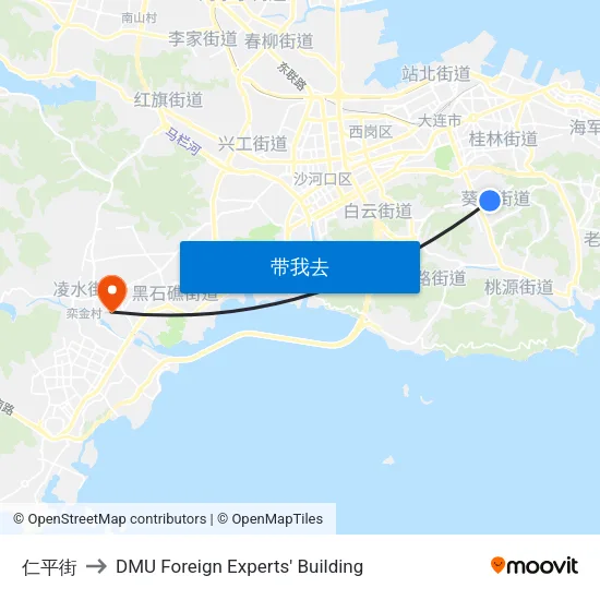 仁平街 to DMU Foreign Experts' Building map
