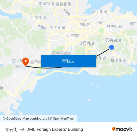 青云街 to DMU Foreign Experts' Building map